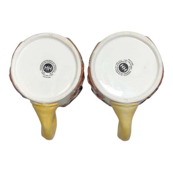 Vintage Coffee Mugs Hand Painted Set of 2 Orchestra Symphony Musical Instruments - Picture 7 of 8